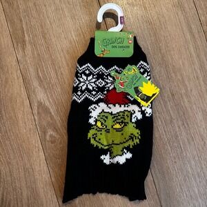 Dr. Seuss The Grinch Dog Sweater Black Holiday Knit XS 5-10lb